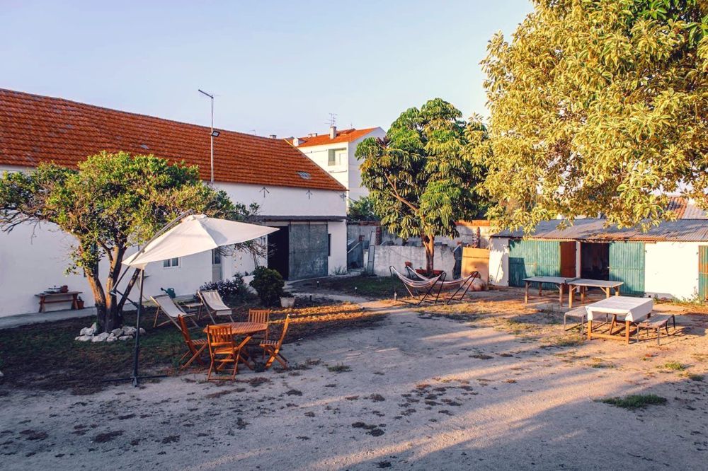 The yard and the farmhouse
