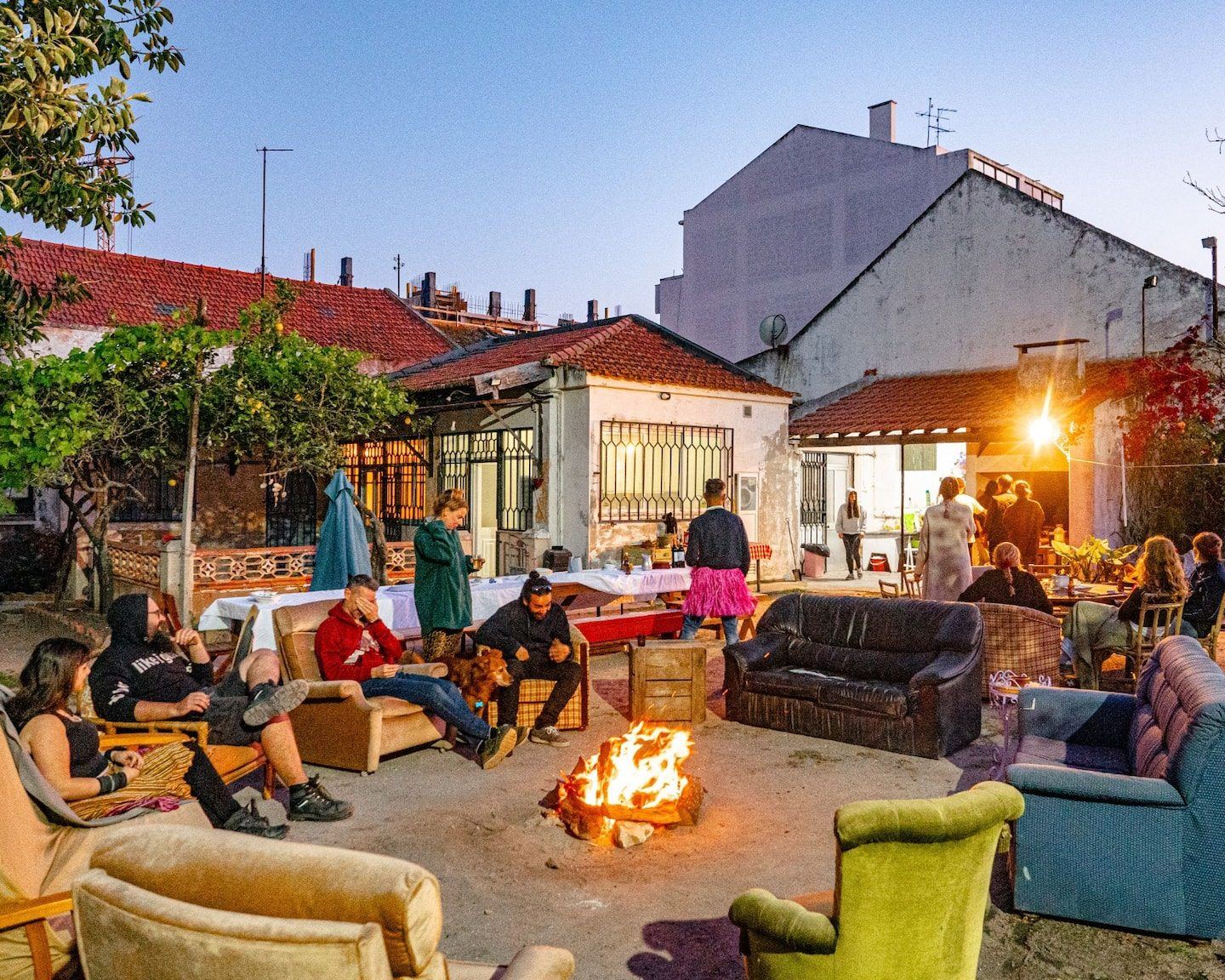 The courtyard at golden hour
